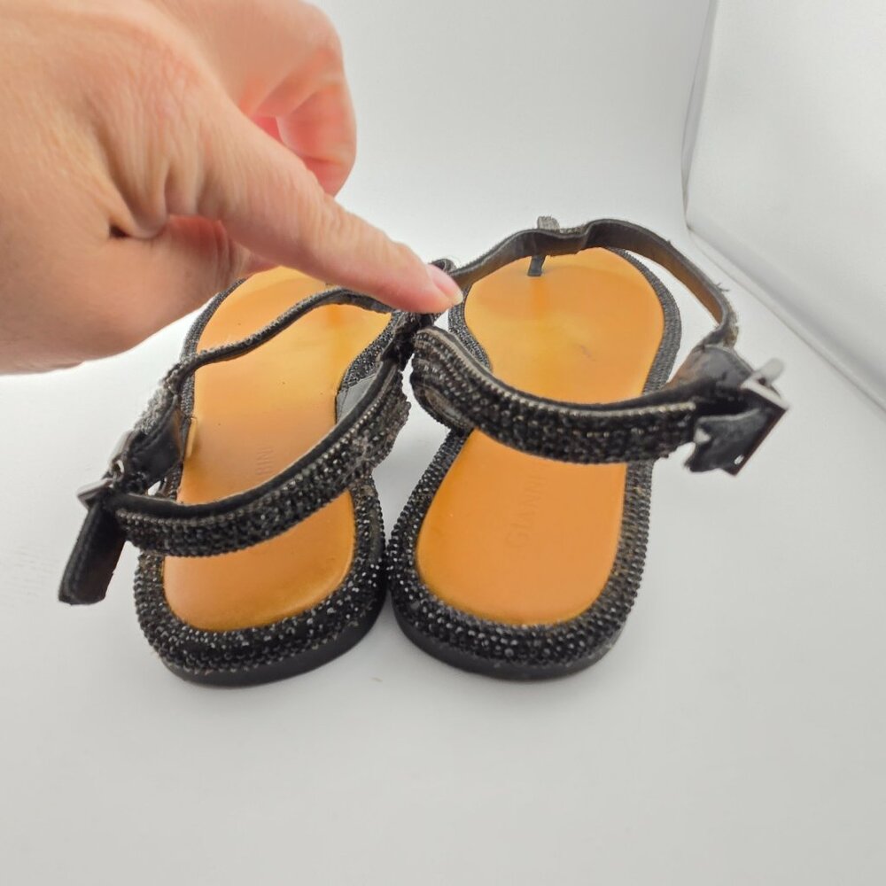 Gianni Bini Avellia Black Jewel Embellished T-Strap Sandals – Women's Size 8M - Picture 4 of 14